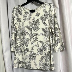 Premise Ladies Blouse Ivory/black size M
